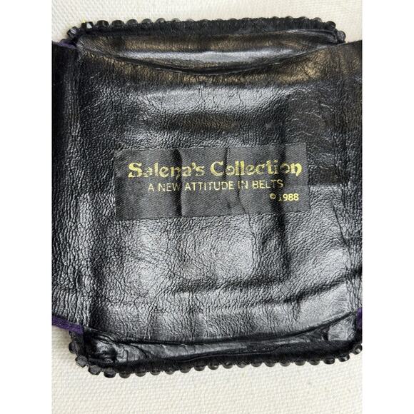 Salena\'s Collection Purple Suede Jeweled Belt Buckle Maximalist Glam Vtg 1988 main image 4